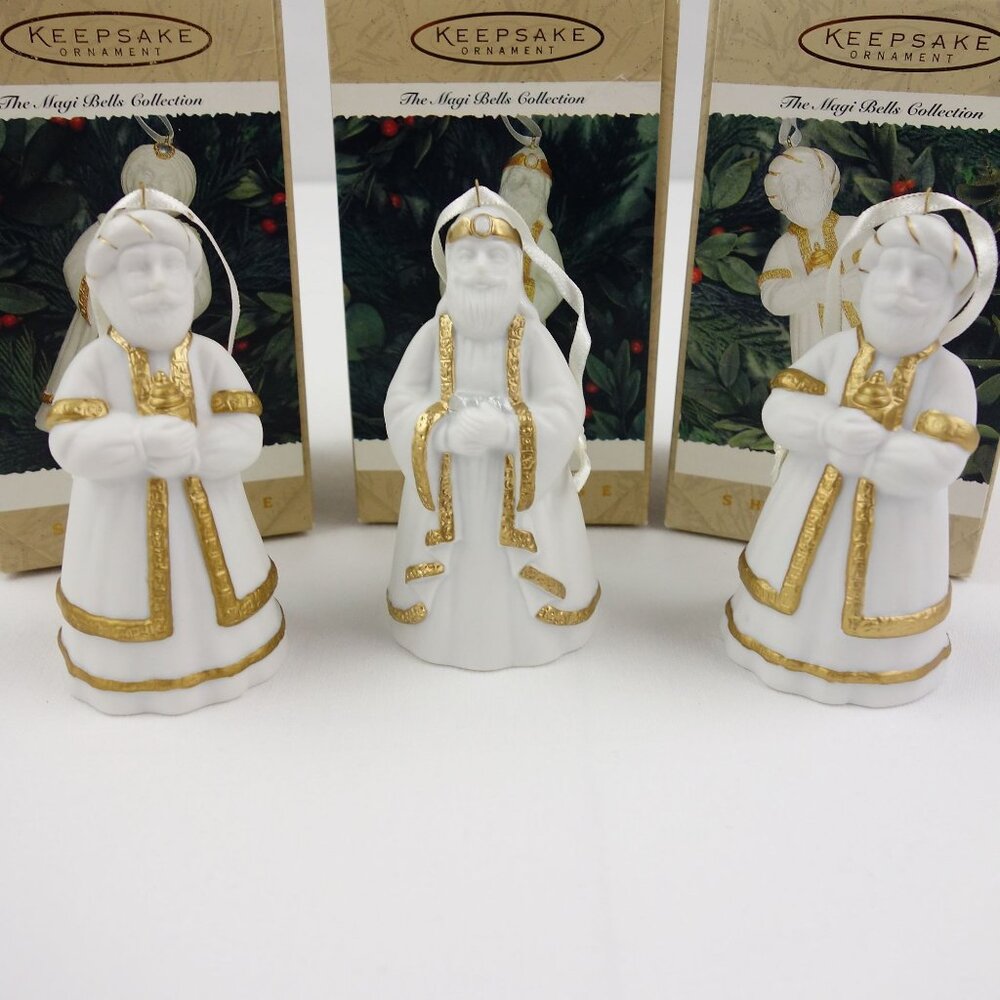 Vintage 1996 Hallmark The Magi Bells Collection Set of 3 Ornament Bells